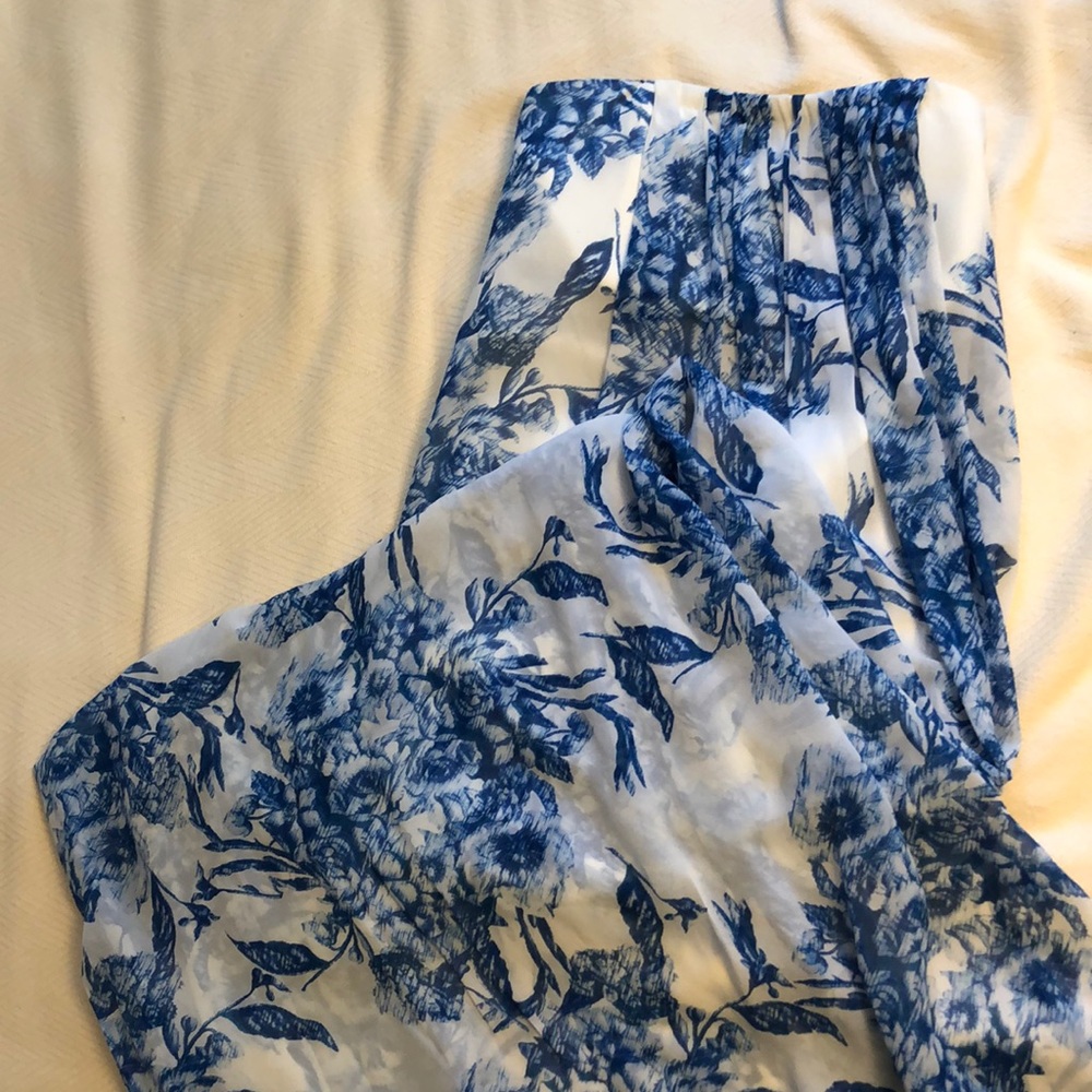 Alice + Olivia Strapless Floral Overlay Maxi Dress